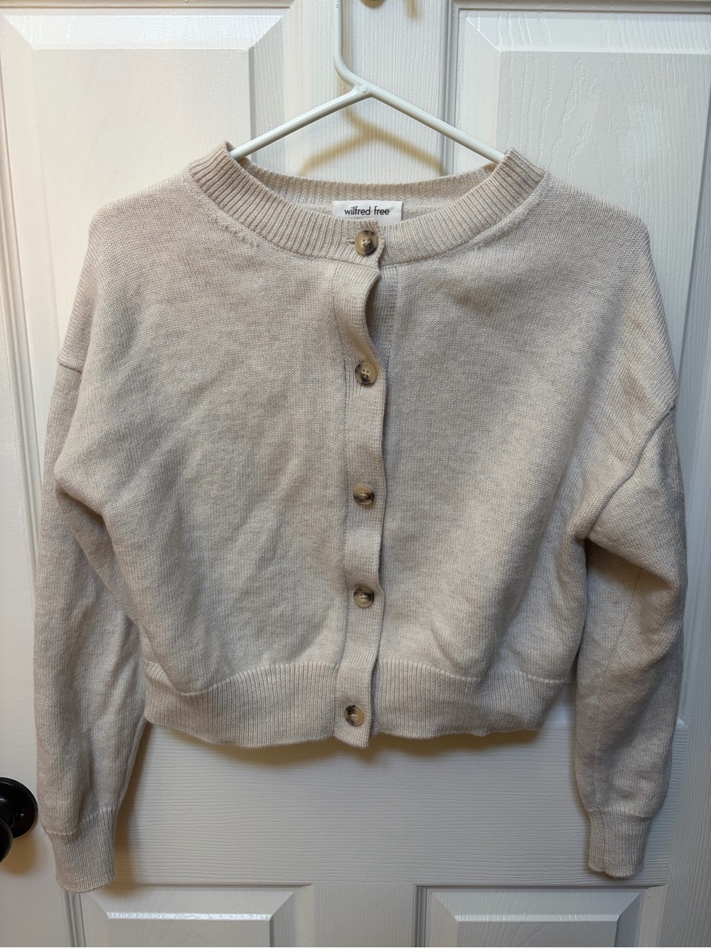 Wilfred Free Cropped Cardigan in light Beige Size Medium